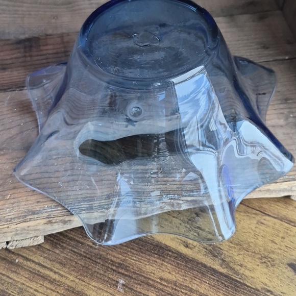Cobalt Blue Vintage Hand Blown Glass Bowl - Picture 3 of 5